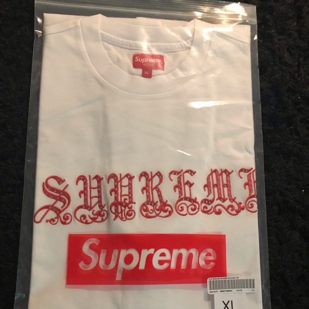 BRAND NEW AUTHENTIC SUPREME RHINESTONE TEE XL